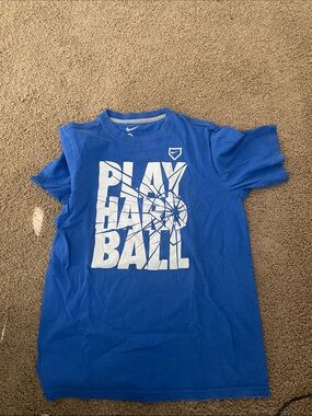 Nike Blue 'Play Hard Ball' Graphic Tee